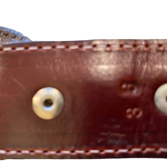 Vintage  Brown Leather hand crafted belt timeless classic design coastal cowgirl - Picture 10 of 10